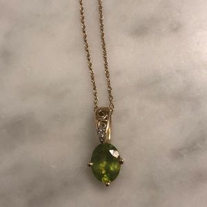 14 KT Yellow Gold Peridot Necklace